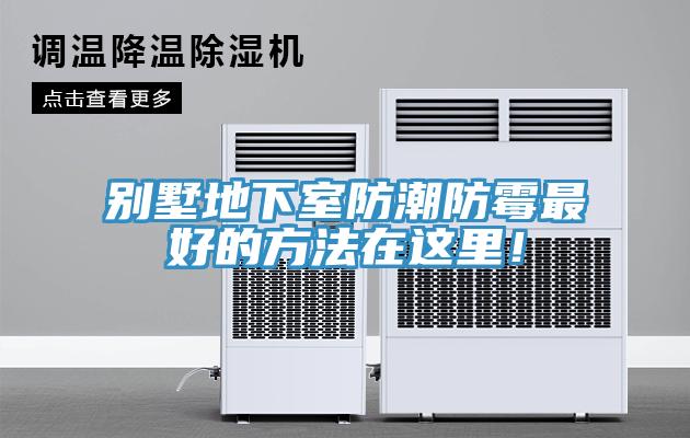 别墅地下室防潮防霉最好的方法在这里！