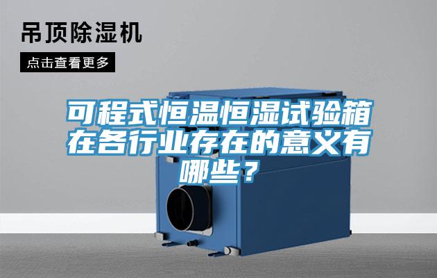 可程式恒温恒湿试验箱在各行业存在的意义有哪些？