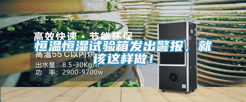 恒温恒湿试验箱发出警报，就该这样做！