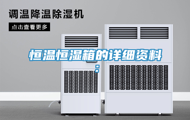 恒温恒湿箱的详细资料：